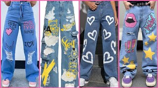 20242025 Trending Jeans Designs For Girls🔥Printed JeansJeans Trends 2024 WomensFashion Jeans [upl. by Alva]