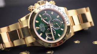 Rolex Daytona 116508 Green Dial Yellow Gold Presentation Video [upl. by Harned]