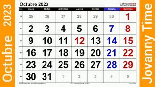 Calendario  Octubre 2023 [upl. by Covell]