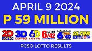 Lotto Result April 9 2024 9pm PCSO [upl. by Lime341]