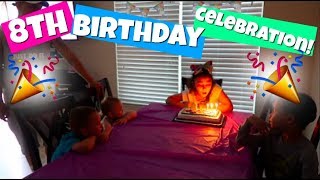 ALAYAHS 8TH BIRTHDAY PARTY CELEBRATION BIRTHDAY CAKE SQUISHIES [upl. by Yenalem]