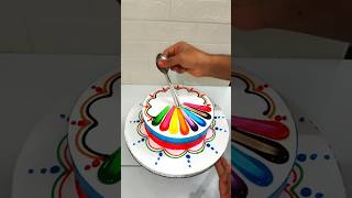 Mix Colour Multi Cake Design M mix fruits Cake Decorating video cake shorts trendingshortsfeed [upl. by Henebry]