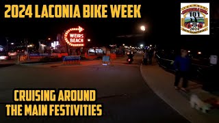 Laconia Bike Week 2024  Riding through Weirs Beach  Rally Headquarters  LIVE ACTION [upl. by Thurlough]