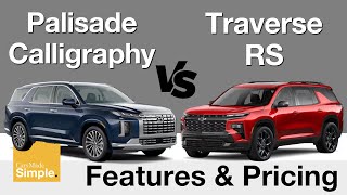 2024 Hyundai Palisade Calligraphy vs Chevy Traverse RS  Feature amp Pricing Breakdown [upl. by Norvil]