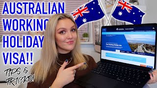 APPLYING FOR AN AUSTRALIAN WORKING HOLIDAY VISA 2022 tips tricks amp talk through [upl. by Semreh]