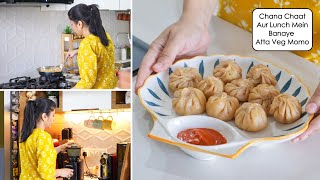 Cooking VLOG  आज बनाया चना चाट आटा मोमो और चटनी  Chana Chat Wheat Momo amp Chutney [upl. by Eelamme]