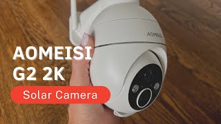 🔥REVIEW🔥 Aomeisi G2 2K Solar Security Camera Outdoor 360°View PanTilt Easy to Setup [upl. by Husha88]