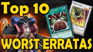 Top 10 Worst Erratas in Yugioh [upl. by Lawlor107]