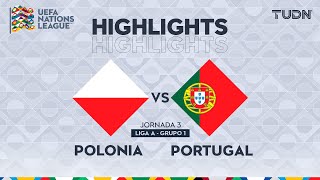 HIGHLIGHTS  Polonia vs Portugal  UEFA Nations League 2024  TUDN [upl. by Avelin]