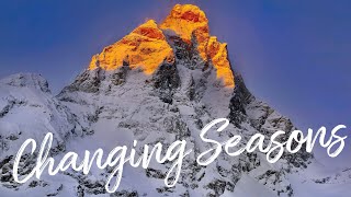 Changing seasons  Cervinia Italy  The Italian Alps at the border with Switzerland  4K drone [upl. by Atileda]