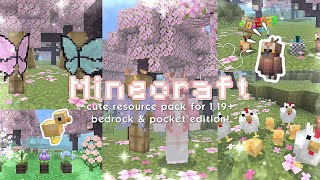 「Minecraft PE」 ☁️ cute Addon and Resource Pack for 119🌸🍃 [upl. by Shawn]