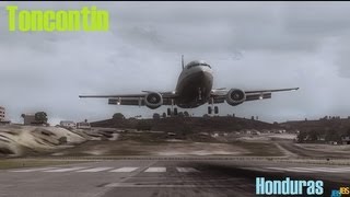 Flight Simulator X HD Toncontin Honduras  Boeing 737300 Continental Airlines Landing [upl. by Acinomed485]