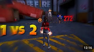 1v2 like and subscribe channel👿👿 free fire [upl. by Nathanil]