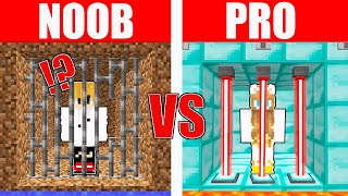 NOOB vs PRO SAFEST SECURITY PRISON BUILD CHALLENGE in Minecraft [upl. by Shig]