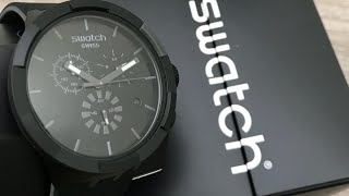 Swatch Checkpoint Black Big Bold Chrono Men’s Watch SB02B400 Unboxing UnboxWatches [upl. by Chaker]