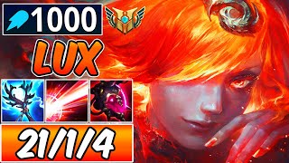 BROKEN ONESHOT LUX MOST SATISFYING GAMEPLAY  Best FULL AP Build amp Runes S14  League of Legends [upl. by Octavus]