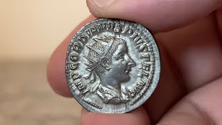 Antoninianus  Gordian III DOUBLE Denarius Silver Coin 240 AD [upl. by Heather]