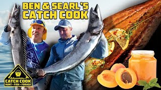 West Coast Snoek Fish African Barracuda  Catch Cook  South Africa [upl. by Hsetih]