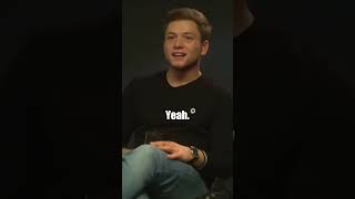 Taron Egerton asked for her number midinterview 🤯🥰 [upl. by Oirramed339]