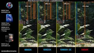 SOTR  5950X vs 10900K Full OC vs 10900K vs 9900K 1080p Low [upl. by Nicolis]