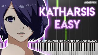 Katharsis  Tokyo Ghoulre 2nd Season OPsynthesia piano tutorialEASY [upl. by Arenahs950]