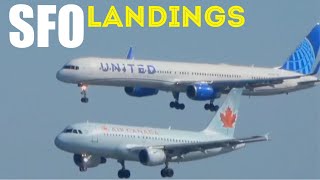 Breathtaking SFO Airport Landings on Runways 28R and 28L [upl. by Premer]