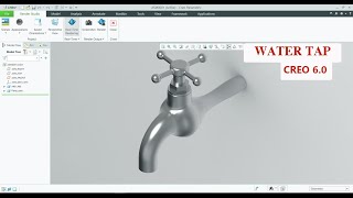 Water Tap in Creo 6 using swept blend [upl. by Esoj]