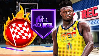 ZION WILLIAMSON is UNSTOPPABLE RUNNING a 5 OUT in the REC on NBA 2K24 [upl. by Iem]