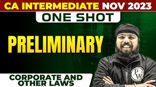 Preliminary  Corporate and Other Laws  CA Inter Nov 2023  One Shot [upl. by Ynohtna]