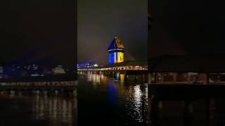 KapellbrückeChapel Bridge In Luzern Switzerland lilu lichtfestival luzern kapellbrücke [upl. by Elison]