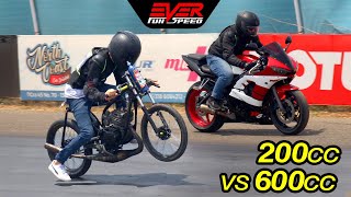 Yamaha RX 🆚 XJ6 🆚 R6 🆚 Fazer 800 🆚 CB1000R 🆚 África Twin 🔥 DRAG RACING [upl. by Kamillah]