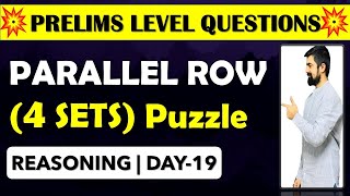 quotPARALLEL ROW PUZZLEquot  4 PRELIMS LEVEL SET  IBPS RRBIBPS CLERK PRE 2021DAY19 [upl. by Samaria860]