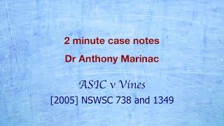 ASIC v Vines Directors Duty of Disclosure to the Market [upl. by Malinda]