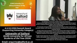 AUSS 2024 Award List  University of Salford [upl. by Einaoj505]