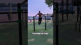 Practicing Iron Cross💪 ironcross calisthenics gymlife gymnastics fitness gymmotivation [upl. by Peddada]