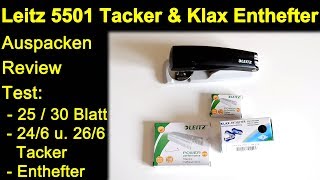 Leitz NeXXt 5501 0095 Tacker Stapler und Klax Enthefter  Auspacken Review Test 25  30 Blatt Papier [upl. by Justino864]