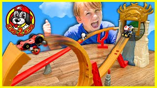 Super Mario Bros Movie HOT WHEELS Jungle Kingdom Raceway 🌴 MARIO KART IN REAL LIFE Obstacle Course [upl. by Nilkcaj678]