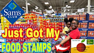 HUGE SAM’S CLUB GROCERY RESTOCK HAUL ON FOOD STAMPS  FAMILY OF 4 ON A BUDGET [upl. by Annekim44]