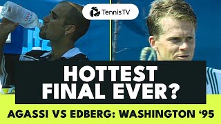 The Hottest Final Ever 🥵 Andre Agassi vs Stefan Edberg  Washington 1995 Final Highlights [upl. by Odawa]