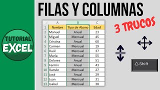 Trucos con FILAS y COLUMNAS en Excel [upl. by Sajet]