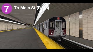 OpenBVE NYC Subway IRT Operation 7 LCLEXP Train from 34 StHudson Yards to Main Street R188 [upl. by Nus]