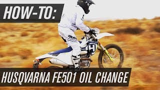 How To Change The Oil on a Husqvarna FE501 [upl. by Noisla]