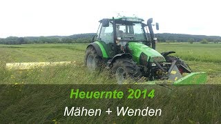 Heuernte 2014  Mähen  Wenden HD [upl. by Esinet]