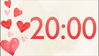 20 Minute Fun Valentines Heart Timer Harp Tones at End [upl. by Berga117]