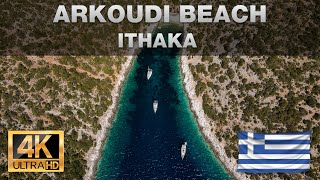 🇬🇷 Ithaka  Arkoudi Beach by drone 4K 60fps UHD [upl. by Annohsat]