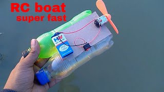 how to make an electric boat very easy and super fast RC boat plastic bottle simple boat [upl. by Hercules450]