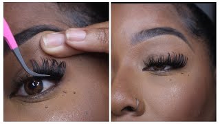 HOW TO APPLY YOUR OWN AMAZON EYELASH EXTENSION AT HOME FOR BEGINNERS ￼ [upl. by Nickolai]