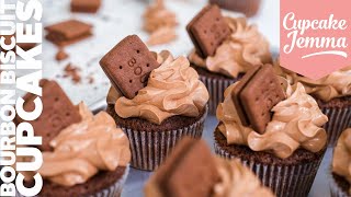 Bourbon Biscuit Cupcakes Recipe with Chocolate Swiss Meringue Buttercream  Cupcake Jemma [upl. by Panaggio]