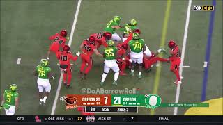 Kitan Oladapo Oregon State Safety vs Oregon 2023 [upl. by Nylirret374]