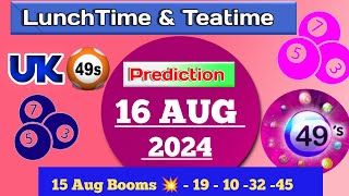 Uk49s double predictions for today 160824  today uk49s lunchtime prediction [upl. by Younglove]